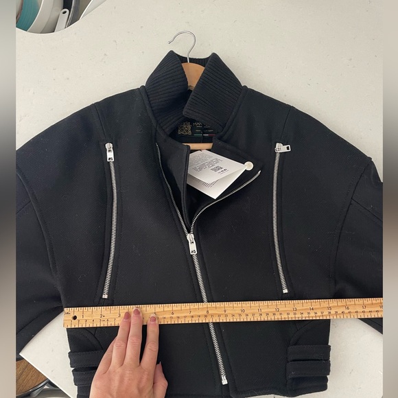 ZARA Italian Wool oversized Crop Biker jacket - Picture 7 of 15